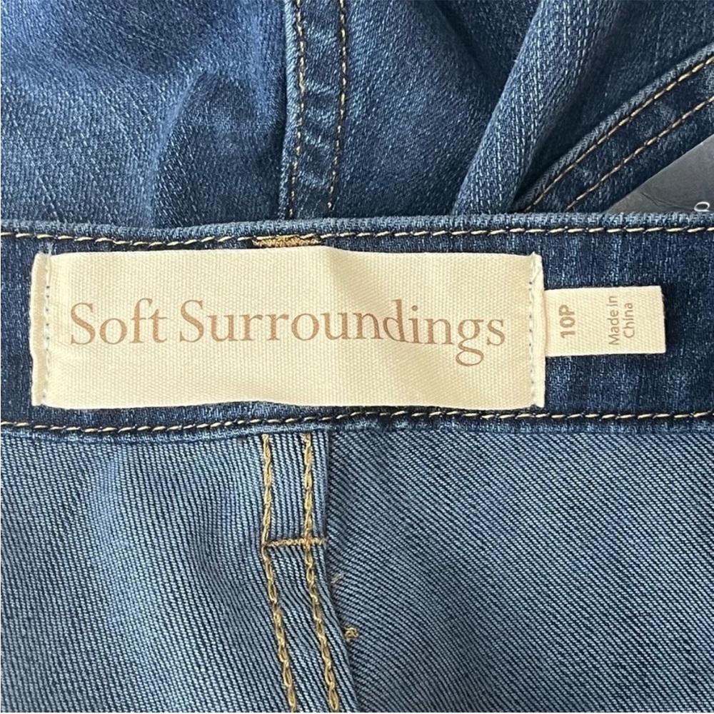 SOFT SURROUNDINGS NWT THE ULTIMATE CROPPED BOOTCUT JEANS RIPPLE BLUE WASH PETITE - Picture 14 of 16